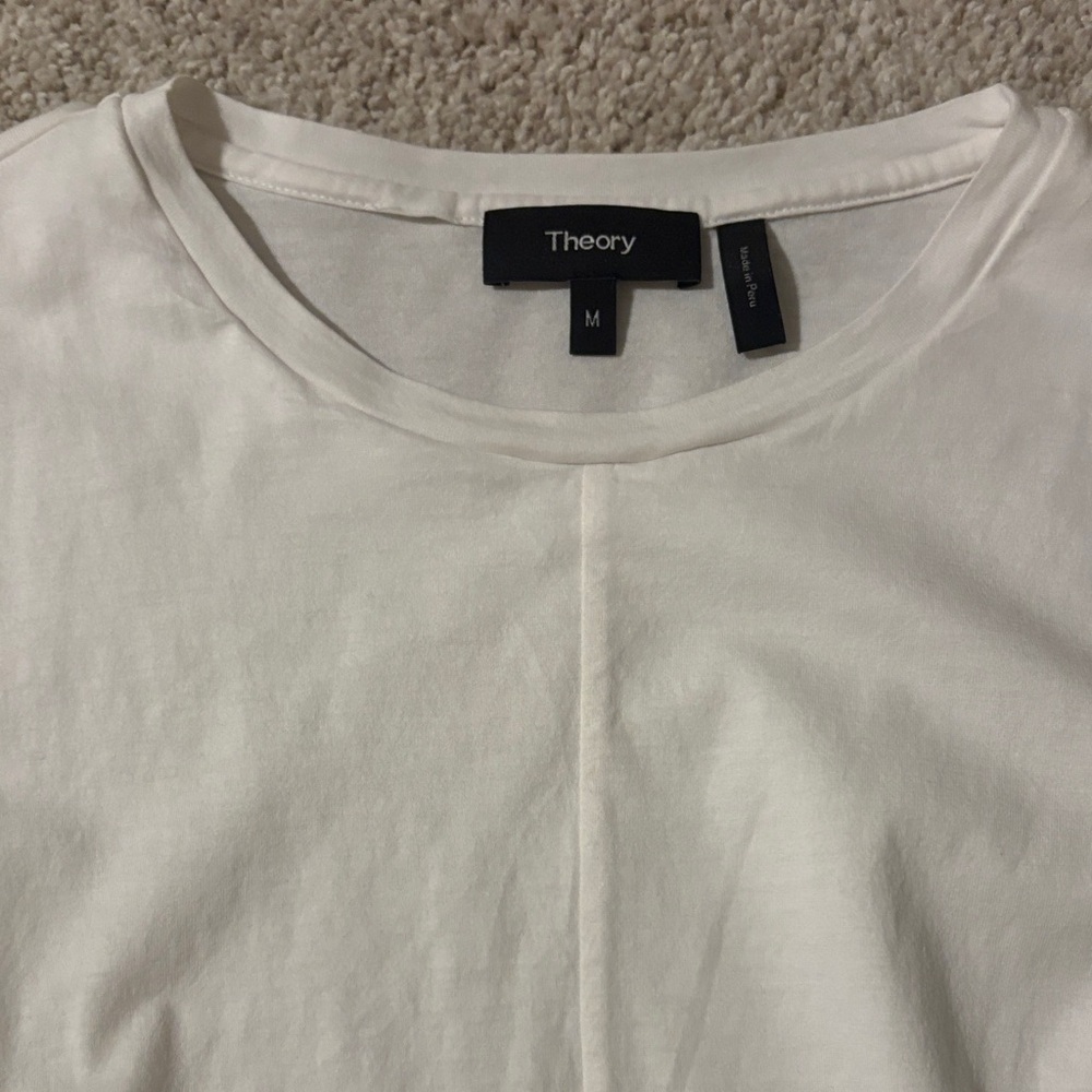 Theory Ivory Crew Neck Top